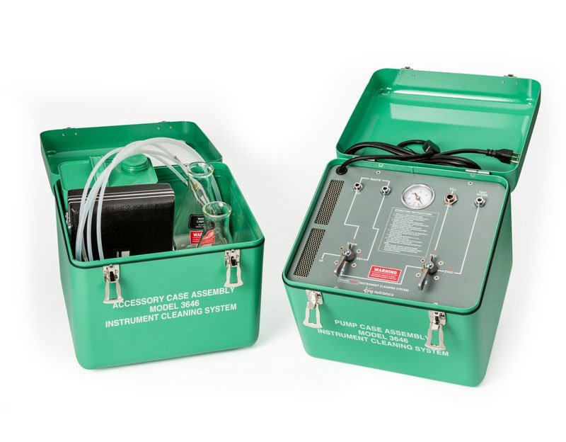 2 green Model 3646 Portable Instrument Cleaning Systems