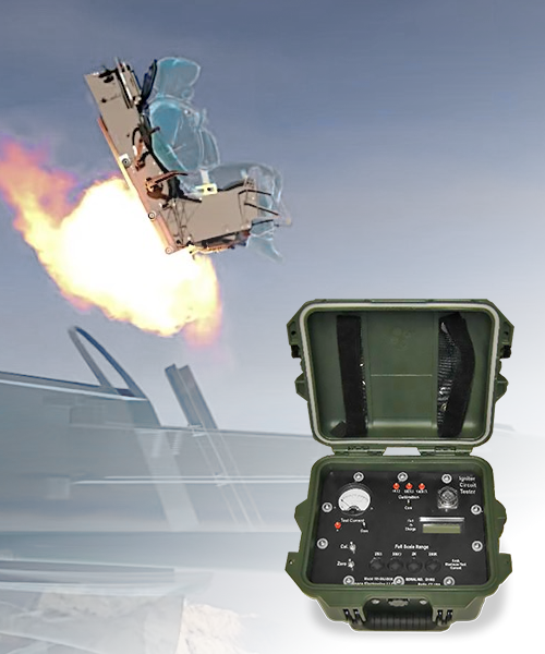 ICT military market graphic illustrating application of igniter circuit testing in defense